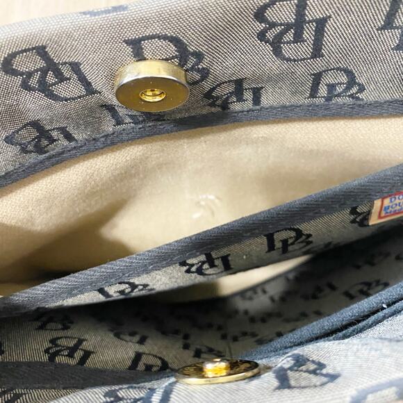 Vintage Dooney & Bourke Black Monogram Canvas Tote Bag with Leather Handles - Picture 8 of 8